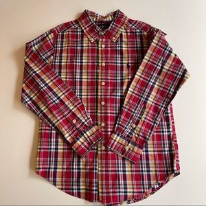 Boys M (10-12) Ralph Lauren red plaid cotton shirt